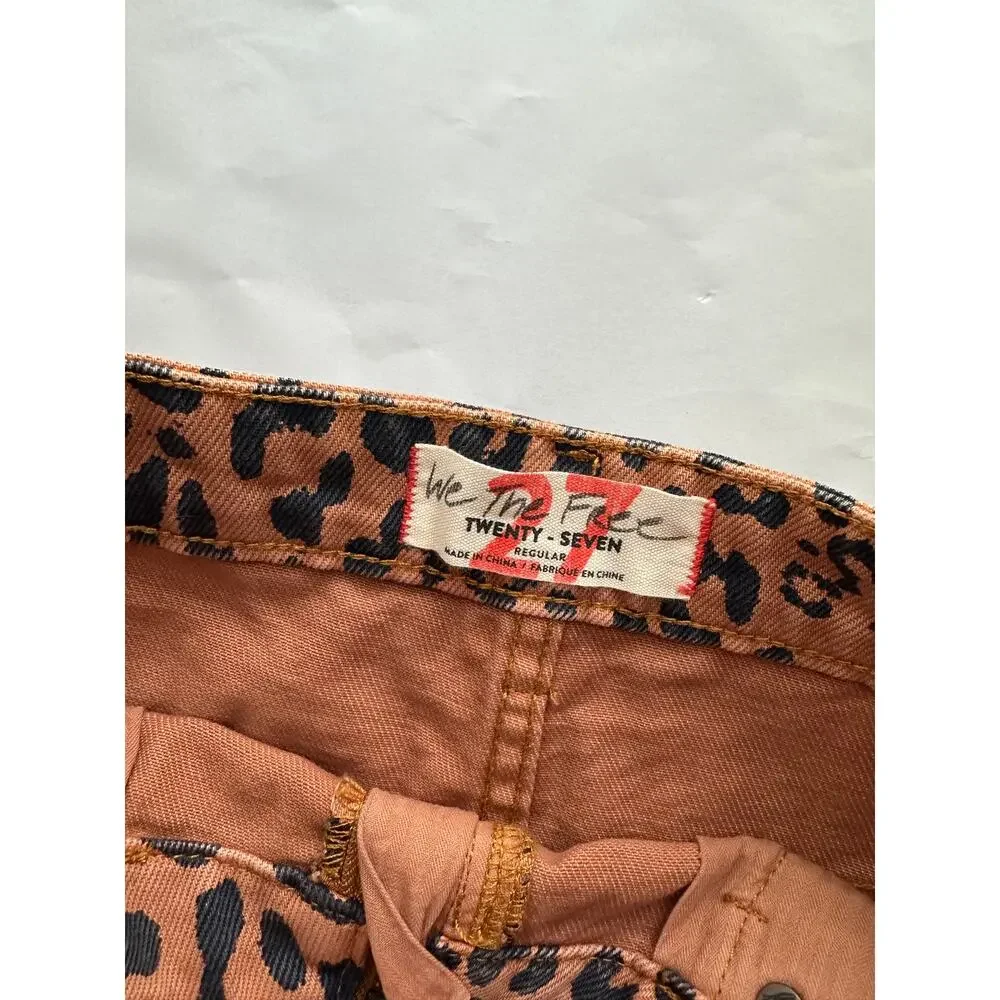Free People Zip It Up Animal Print Mini Skirt Size 27